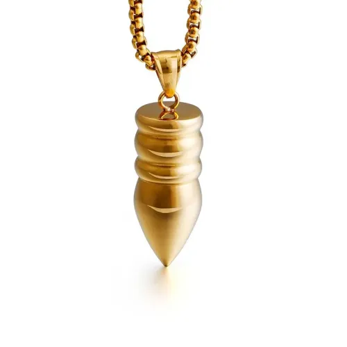 NTM4100 Men's Bullet Pendant Rugged Titanium Steel Necklace Accessory