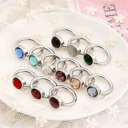 RTM3007 Multicolor opal Crystal Ring Premium Titanium Steel Jewelry