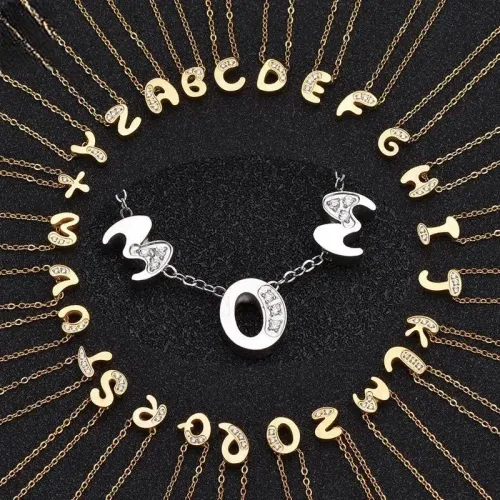 NTM4161 Custom Name 26 English Letter Pendant Women's 304 Stainless Steel Clavicle Chain