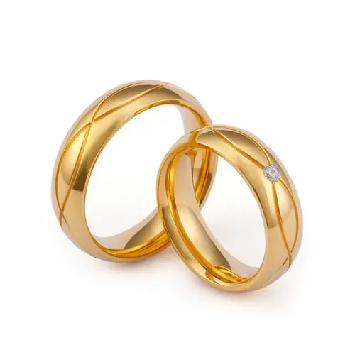 RTM3161 Elegant Titanium Steel Couple Rings Jewelry for Men Women