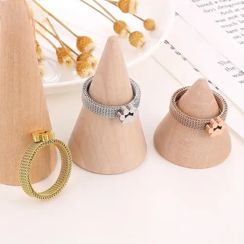 RTM2949 Cute Cat Claw Mesh Belt Ring Women's Stainless Steel Pet Jewelry