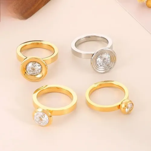 RTM2952 Elegant Multi-Circle Zircon Titanium Steel Ring Women's Fashion Jewelry