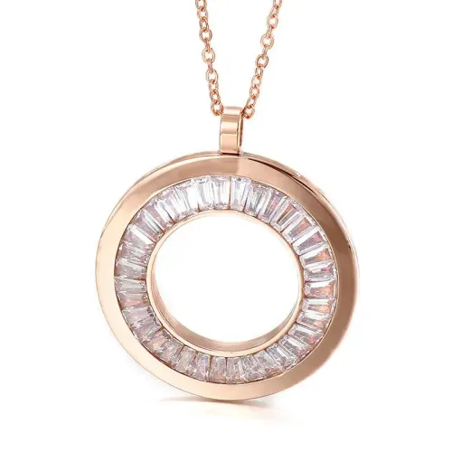 NTM4216 Women's Titanium Steel Electroplated Hollow Clavicle Chain Necklace Elegant Jewelry