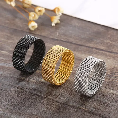 RTM2942 Unisex Titanium Steel Mesh Ring Stylish Watch Strap Design for Men Women