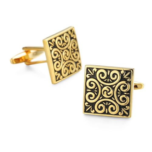 CF19 Buckle enamel geometric gilt pattern men's copper sleeves