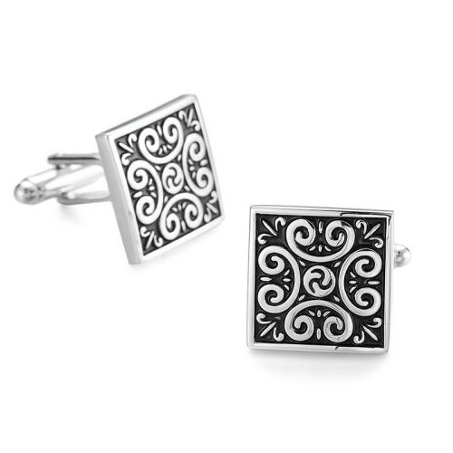 CF18 Buckle enamel geometric gilt pattern men's copper sleeves