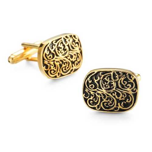 CF17 Buckle enamel geometric gilt pattern men's copper sleeves