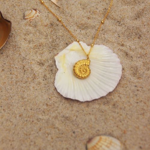 ONT11-2 Ocean Series Necklace for Women 18k Gold-plated Stainless Steel Conch Starfish Versatile Non-fading Commuter Necklace