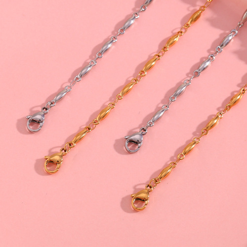 NTSMJ319 18K Gold-Plated Stainless Steel Handmade Chain Bracelet Necklace Anklet and Waist Chain Set for Women