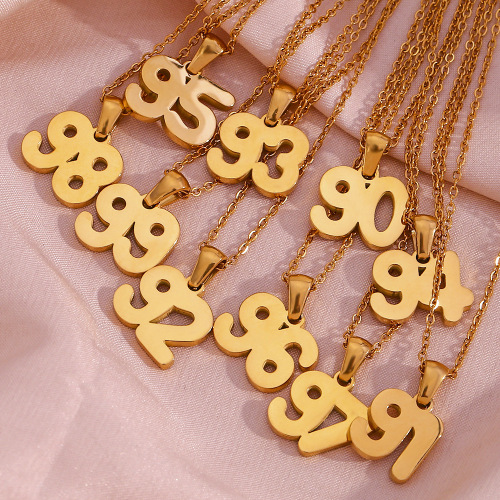 NTSMJ325 18K Gold-Plated Stainless Steel Cut Pendant Necklace for Women Elegant Jewelry