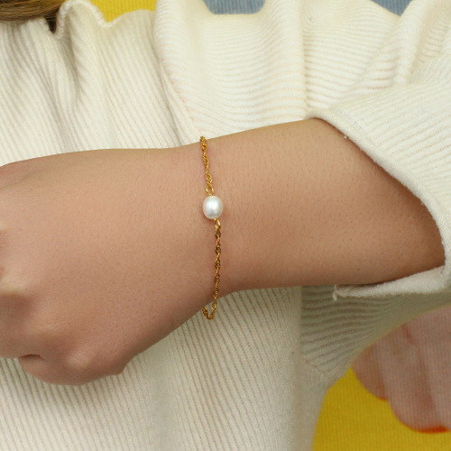 NTSMJ162 Long Chain Freshwater Pearl Drop Earrings and Water Wave Pearl Pendant Necklace for Women Elegant Jewelry Set