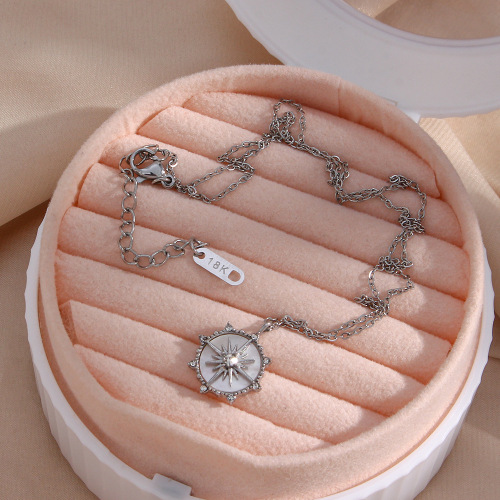 NTSMJ90 Lucky Wheel and Star Shell Pendant Necklace for Women Unique Charm Jewelry