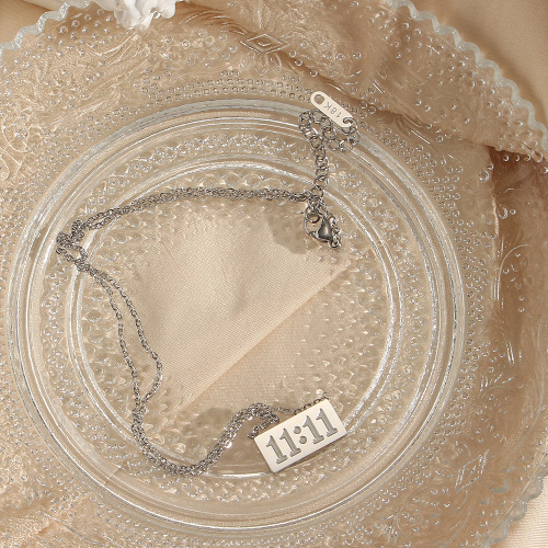 NTSMJ62 18K Gold Plated Stainless Steel Alphabet Block Number 11 Necklace Trendy Women's Choker Chain