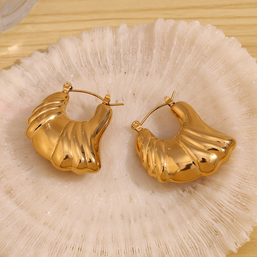 ETSMJ392 18K Gold Plated Stainless Steel Hollow Wing Shaped Earrings Women's Fashion Jewelry