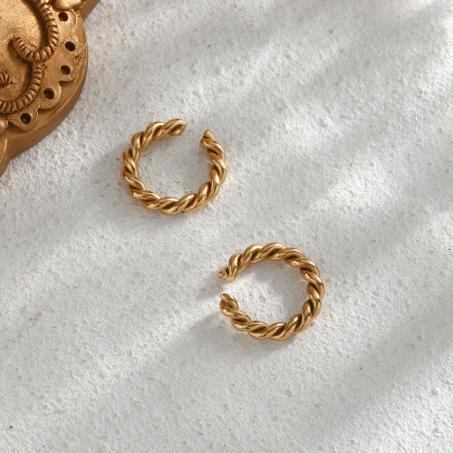 ETSMJ585 18K Gold Plated Stainless Steel Twisted Chain Ear Cuffs Women's Fashion Jewelry