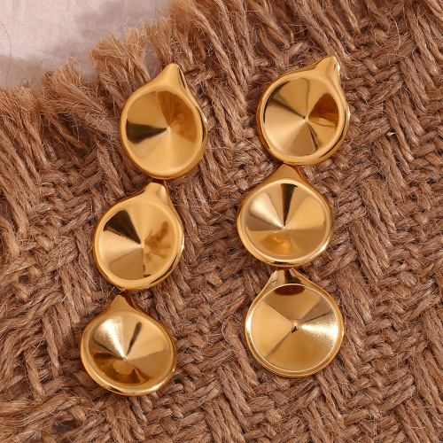 ETSMJ429 18K Gold Plated Stainless Steel Geometric Triple Disc Drop Earrings Women's Fashion Jewelry
