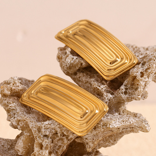 ETSMJ727 18K Gold Plated Stainless Steel Long Stud Earrings Women's Fashion Jewelry