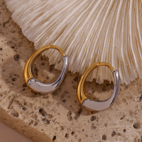 ETSMJ109 18K Gold Plated Stainless Steel Mini Pear Shaped Hoop Earrings Women's Fashion Jewelry