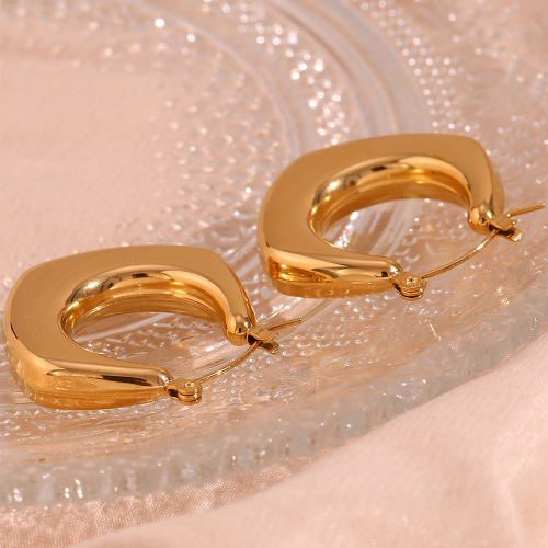 ETSMJ482 18K Gold Plated Stainless Steel Hollow Geometric Earrings Women's Fashion Jewelry