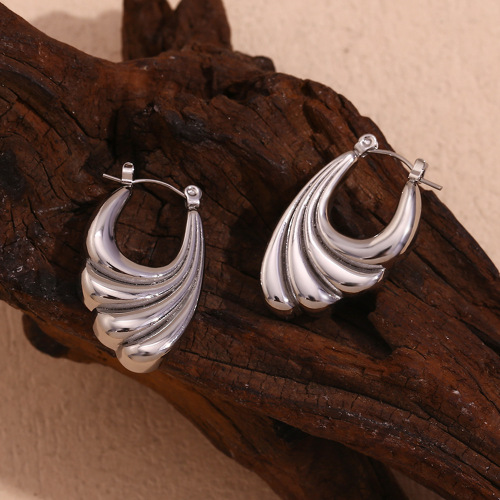 ETSMJ240 18K Gold Plated Stainless Steel Wave Wing Earrings Women's Fashion Jewelry