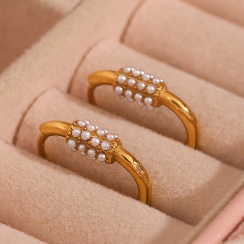 ETSMJ528 18K Gold Plated Stainless Steel U-Shaped Micro Pave Cylinder Hoop Earrings Women's Fashion Jewelry