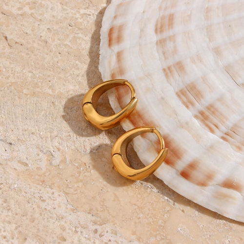 ETSMJ120 18K Gold Plated Stainless Steel Mini Teardrop Hoop Earrings Women's Fashion Jewelry Accessories