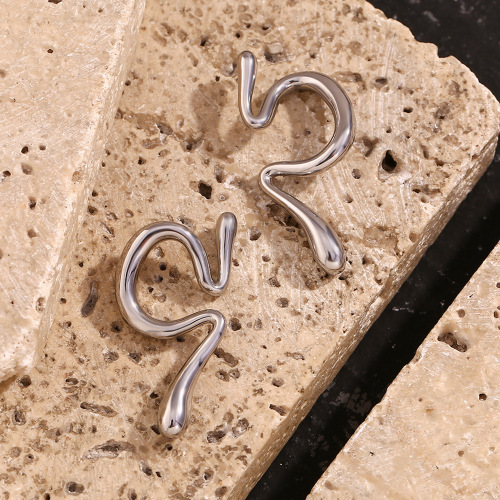 ETSMJ768 18K Gold Plated Stainless Steel Irregular Liquid Curve Ear Cuffs Women's Fashion Jewelry