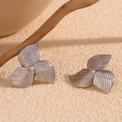 ETSMJ815 18K Gold Plated Stainless Steel Boomerang Stud Earrings Women's Fashion Jewelry