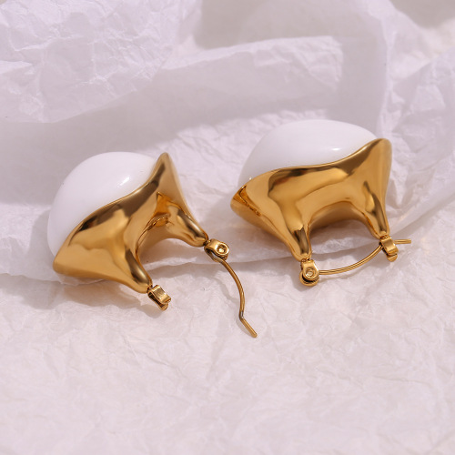 ETSMJ144 18K Gold Plated Stainless Steel Irregular Acrylic Half Sphere Drop Earrings Women's Fashion Jewelry