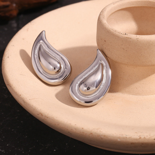 ETSMJ828 18K Gold Plated Stainless Steel Double Layer Teardrop Symbol Earrings Women's Fashion Jewelry