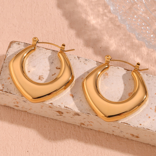 ETSMJ283 18K Gold Plated Stainless Steel Hollow Geometric Earrings Women's Fashion Jewelry