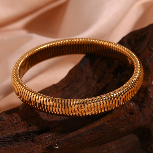 GTSMJ37 Bracelet jewelry stainless steel 18K gold plated 10mm single-layer elastic snake chain women