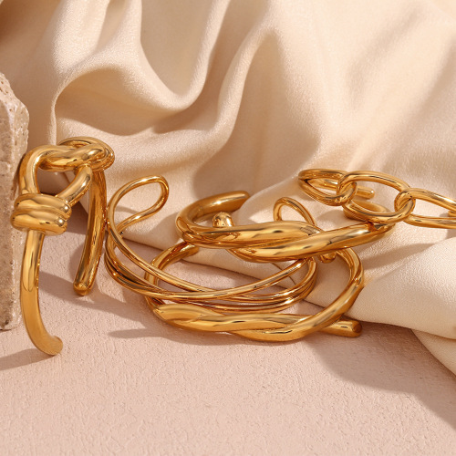 GTSMJ14 Cross knotted open bracelet plated with 18K gold hot sale