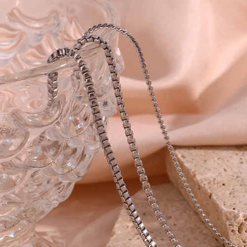 BTSMJ37 Plain chain stainless steel S chain pearl chain box chain chain bracelet for women