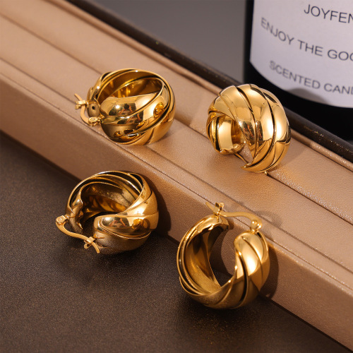 FXET1005 Korean geometric spiral earrings with gold-plated casual earrings