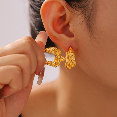 FXET1027 Heavy-duty special-shaped smooth irregular earrings 18k gold-plated jewelry