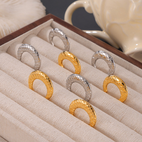 FXET1071 Gold-plated jewelry geometric melting texture shape U-shaped ear buckles