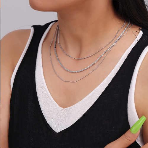 FXNT1281 Cuban necklace hip-hop multi-layer stacking choker female fashion