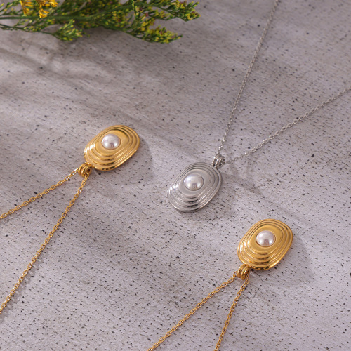 FXNT1399 Multi-layer three-dimensional square pendant jewelry inlaid with shell beads necklace