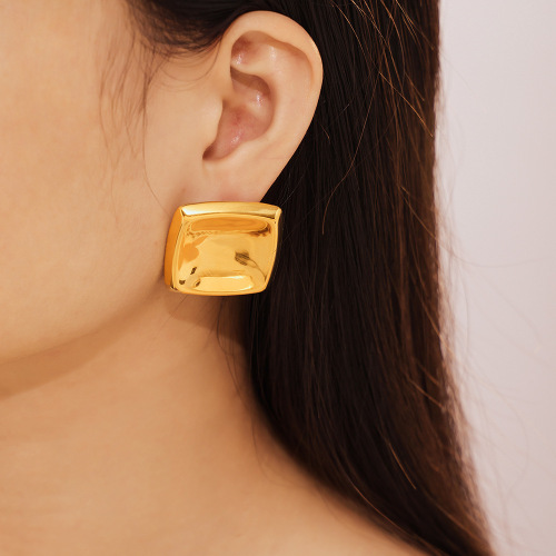 FXET973 Micro-inlaid colored glass stone non-pierced ear bone clip copper material earrings for women