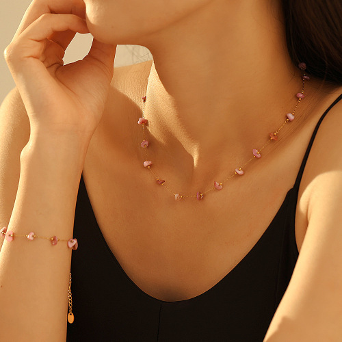 FXNT1271 Irregular natural stone necklace stainless steel gravel bracelet girl sweet jewelry