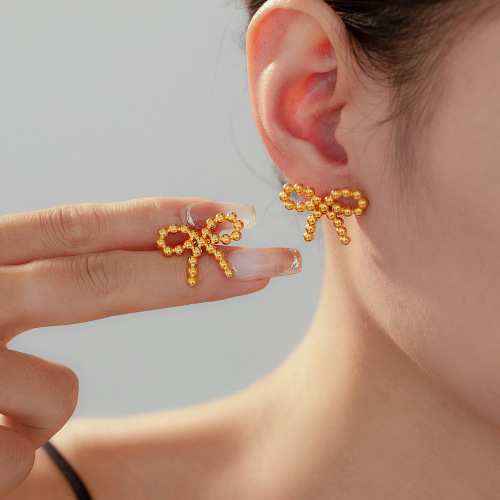 FXET1033 Geometric splicing shell earrings plated with 18k gold