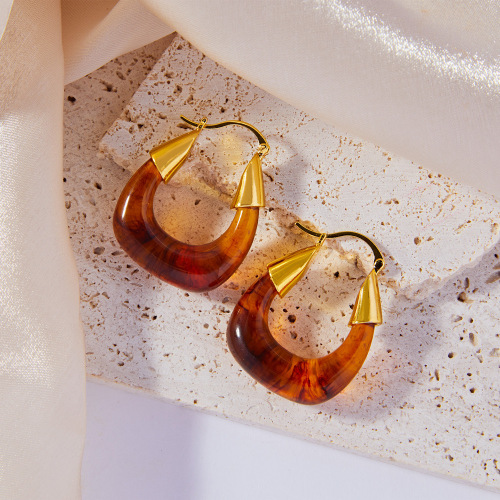 FXET1001 Earrings with multi-layer lines and texture, gold-plated casual earrings
