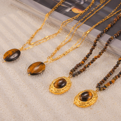 FXNT1460 Maillard tiger eye stone jewelry geometric beads