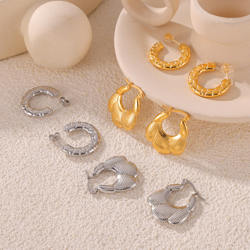 FXET947 Hong Kong geometric earrings with twisted comma shapes and gold-plated glossy earrings