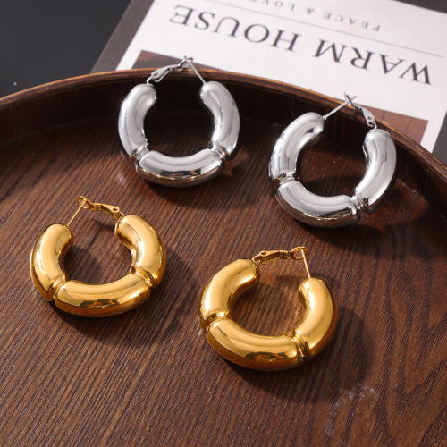 FXET941 Textured heart earrings with black agate plated with 18K real gold jewelry
