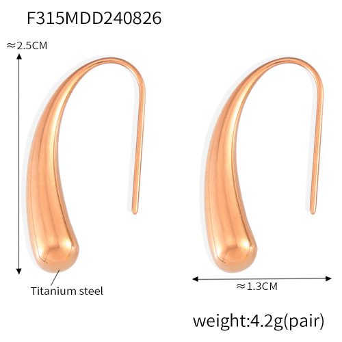 FXET793 Small teardrop-shaped earrings female 18k real gold plated earrings hook jewelry female