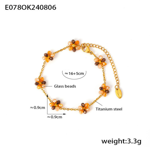 FXNT1329 Bohemian beaded necklace bracelet anklet handmade girl small flower glass bead chain