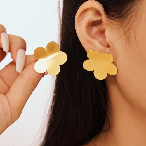 FXET1028 Geometric twist winding earrings irregular U-shaped line gold-plated jewelry