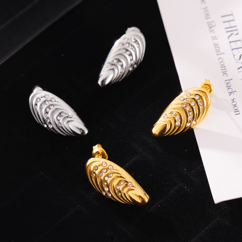 FXET1062 Teardrop-shaped jewelry geometric inlaid zircon earrings